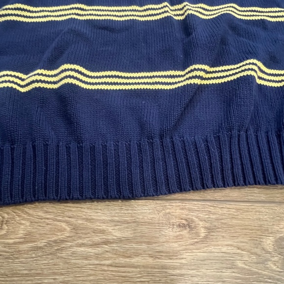 Polo Ralph Lauren Sweater Navy Yellow Striped Crewneck Men's Sweater Sz XL - Picture 5 of 11